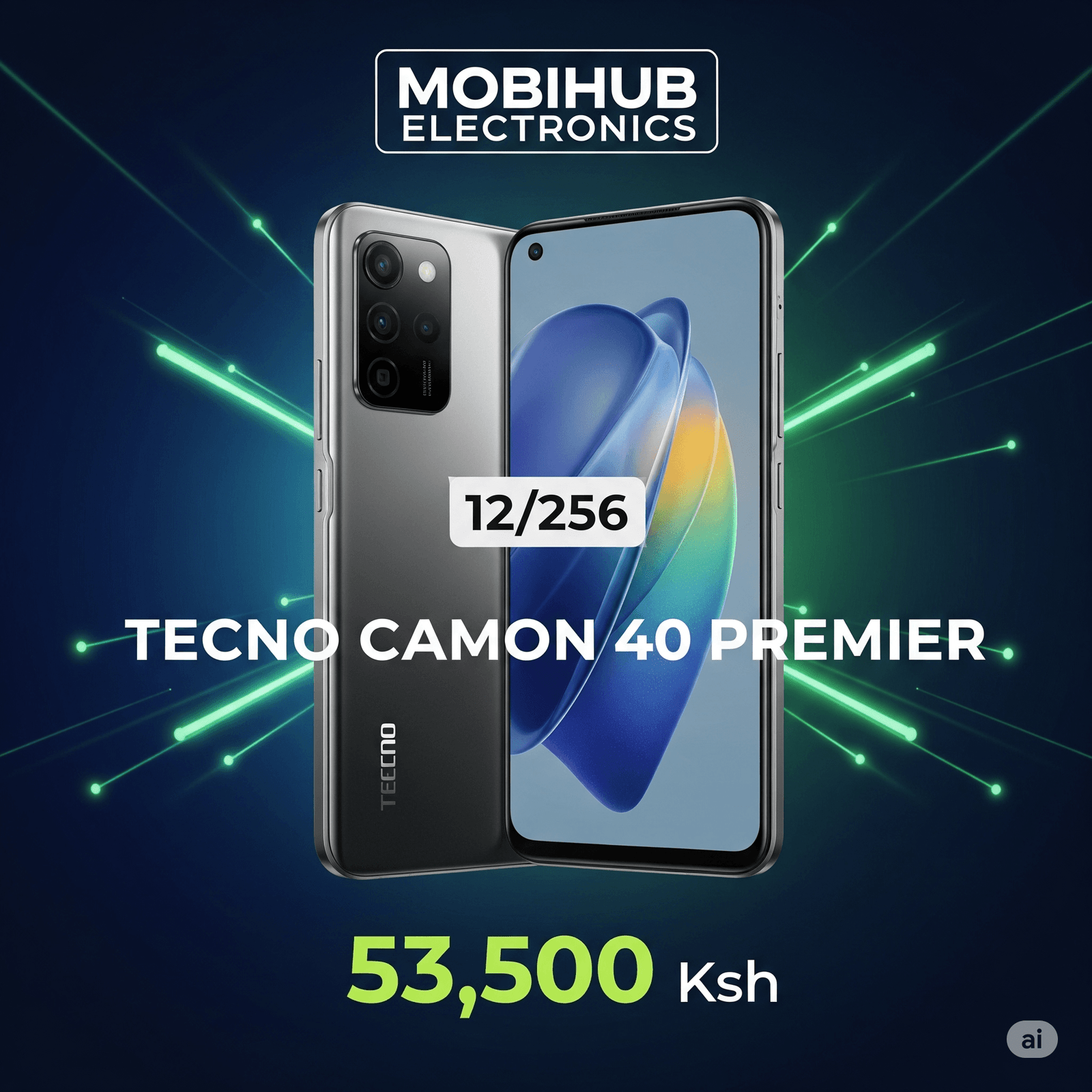 Camon 40 premier 12/256@53500🆕