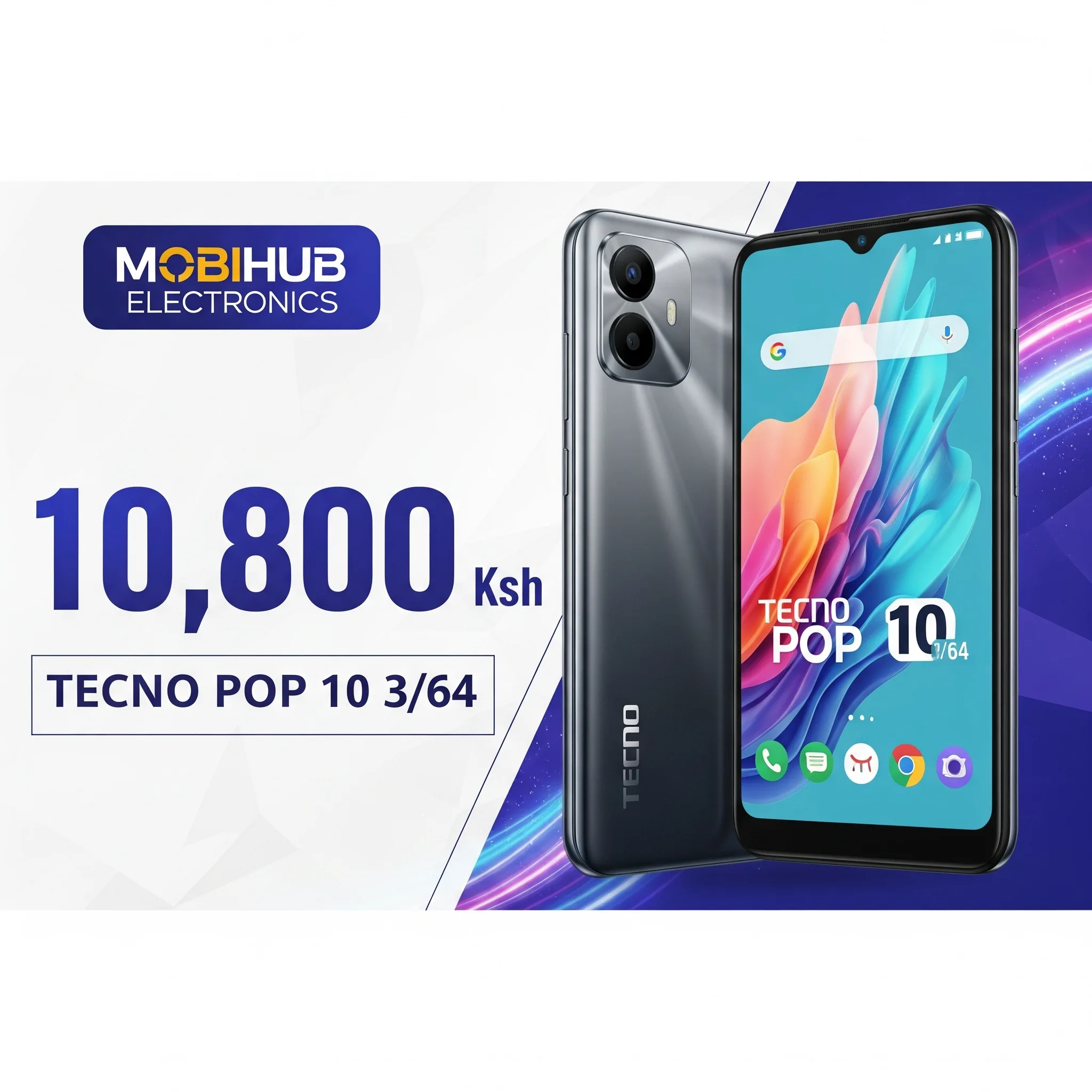 Tecno pop 10 3/64@10800🆕